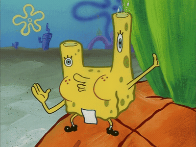 SpongeBob With Letter H On Face GIF
