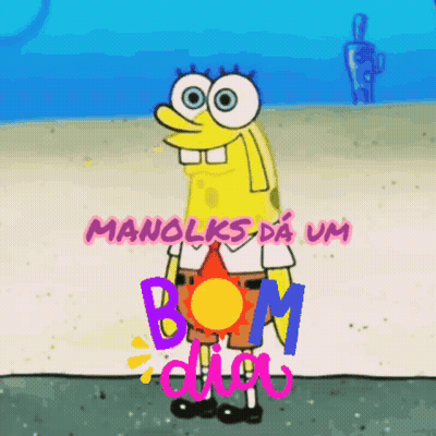SpongeBob With Manolks Da Um Bom Dia GIF