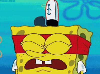Spongebob With Red Band Around Eyes GIF