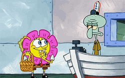 Spongebob With Spring Flower Mask