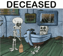Spongebob Working Dead Skeleton