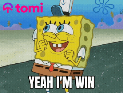 Spongebob Yeah I'm Win Tomi Logo GIF