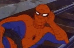 Spooderman Laying In The Railway GIF