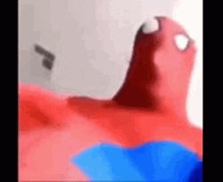 Spooderman Rubbing His Big Tummy GIF