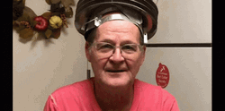 Spooky Brigade Wearing Tinfoil Hat GIF