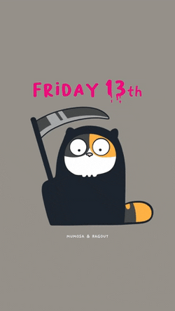 Spooky Friday Cat Dressed As Grim Reaper GIF