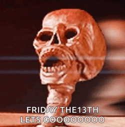 Spooky Friday The 13Th Skeleton Head GIF