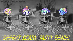 Spooky Month Dancing Skeletons Tasty Bones GIF