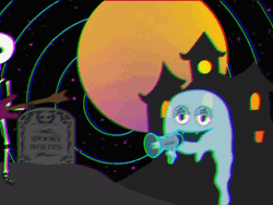 Spooky Month Haunted House Graveyard Skeleton Ghost GIF