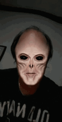 Spooky Month Hello Scary Alien Face GIF