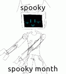 Spooky Month Sketch Drawing Robot Dance Meme GIF