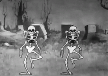 Spooky Scary Skeleton Stretching GIF