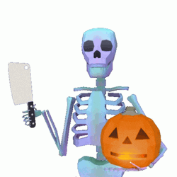 Spooky Scary Skeletons And Pumpkin GIF