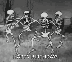 Spooky Scary Skeletons Happy Birthday GIF