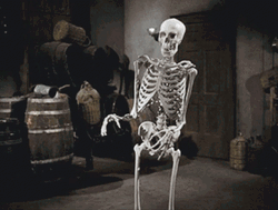 Spooky Scary Skeletons Pushed Woman GIF