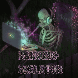 Spooky Scary Skeletons Typing Laptop GIF