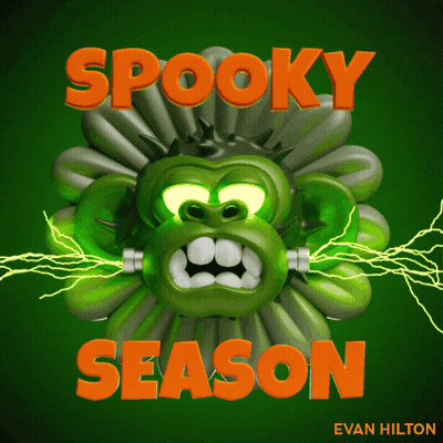 Spooky Season Green Monster GIF