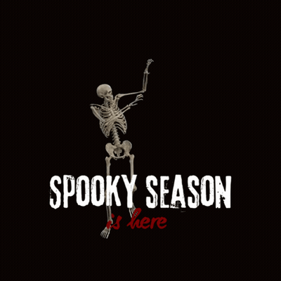 Spooky Season Is Here Skeleton Poster GIF