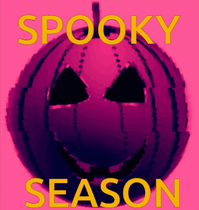 Spooky Season Sign With Purple Pumpkin GIF