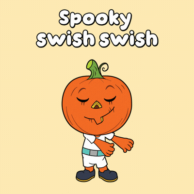 Spooky Swish Swish Pumpkin GIF