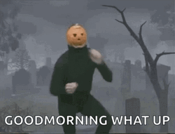Spooky Wednesday Pumpkin Head GIF