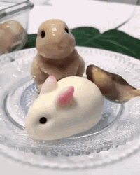 Spoon Spanking Mochi Bunny GIF