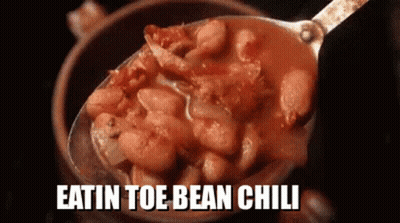 Spoonful Of Baked Beans Saying Eatin Toe Bean Chili GIF