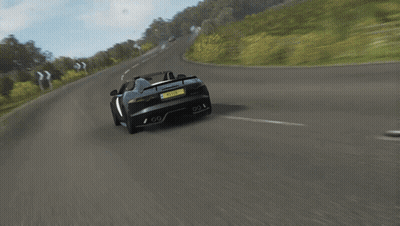 Sports Car With Yellow License Plate Driving GIF