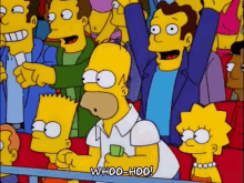 Sports Fan Cheering Homer Woohoo GIF