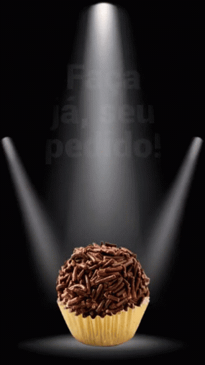 Spotlight On Chocolate Cupcake Saying Faca Ja Seu Pedido GIF
