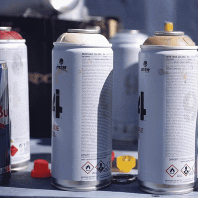 Spray Paint Cans One Says Montana Colors GIF