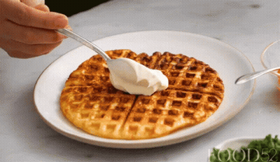 Spreading Mayonnaise On Waffle GIF
