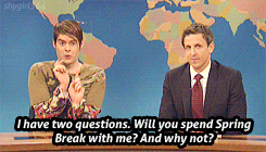 Spring Break Bill Hader Seth Myers SNL GIF