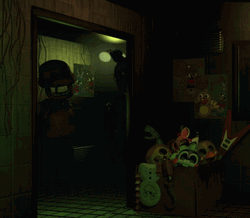 Springtrap Bonnie Peeking From Wall  GIF