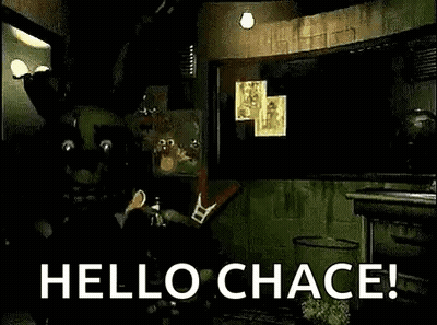 Springtrap Five Nights at Freddy's in Dark Room Saying Hello Chace
