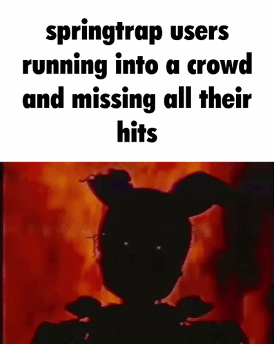 Springtrap Users Running Into Crowd And Missing All Hits GIF