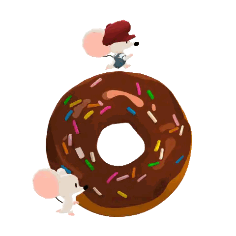 Sprinkle Donut With Mouse Topping Sticker