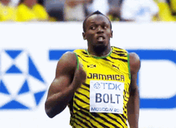 Sprinting Focused Usain Bolt GIF