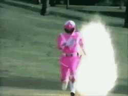 Sprinting Pink Power Rangers Kimberly Hart GIF