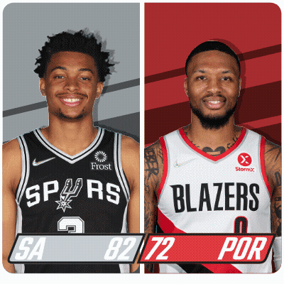 Spurs And Blazers Basketball Players GIF