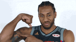 Spurs Kawhi Leonard Showing Off Muscles GIF