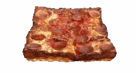 Square Shape Spinning Pizza GIF