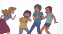Square Up GoShogun Girl Punching Boys GIF