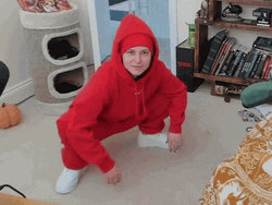 Squat Exercise Peace Sign GIF