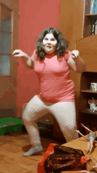 Squatting Girl Funny Dance GIF