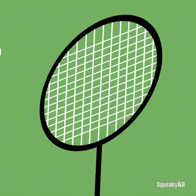Squeaky & B Shows A Monkey Playing Badminton With A Yellow Object GIF