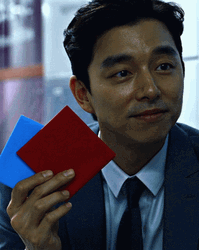 Squid Game Gong Yoo Holding Cards