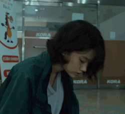 Squid Game Kang Sae-Byeok Crouching GIF