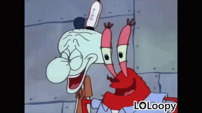Squidward And Mr. Krabs Laughing GIF