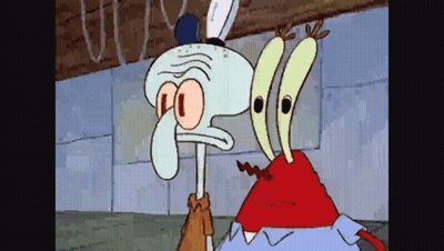 Squidward And Mr. Krabs Standing Together GIF